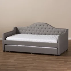 Twin Perry Modern And Contemporary Fabric Daybed With Trundle Light Gray - Baxton Studio -Outlet Baxton Studio Store GUEST 5f0c6d2d c4a2 4a89 a413 89d2f7927809