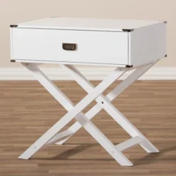 Curtice 1 Drawer Wooden Nightstand White - Baxton Studio -Outlet Baxton Studio Store GUEST 5f2d244a cd8f 4f67 b7c1 5306167a9ac1
