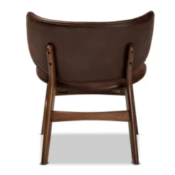 Marcos Faux Leather And Wood Living Room Accent Chair Dark Brown/Walnut Brown - Baxton Studio -Outlet Baxton Studio Store GUEST 5f58727c f2e7 4037 b2d7 b72eec504b06