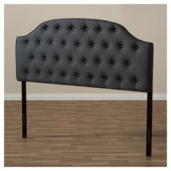 Queen Windsor Modern And Contemporary Fabric Upholstered Scalloped Buttoned Headboard Dark Gray - Baxton Studio -Outlet Baxton Studio Store GUEST 5f8eb9d2 8179 4cf7 a29b d17bc310a4b5