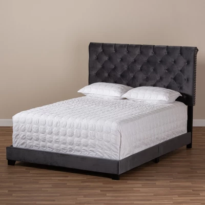 Candace Velvet Upholstered Bed - Baxton Studio 7 Candace Velvet Upholstered Bed - Baxton Studio - Image 7