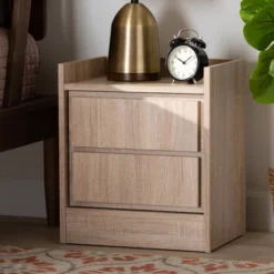 2 Drawers Hale Wood Nightstand - Baxton Studio -Outlet Baxton Studio Store GUEST 604b549a 6df6 4bc5 8498 1392875c1969
