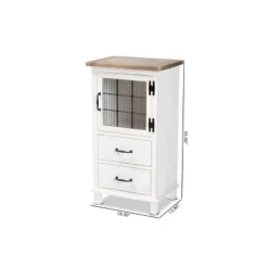 Faron Finished Wood 2 Drawer Storage Cabinet White/Oak Brown - Baxton Studio -Outlet Baxton Studio Store GUEST 6074802f 027b 42c9 88b6 0a805cf302e0