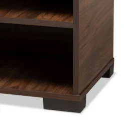 Raina Two-Tone Wood 2 Door Shoe Storage Cabinet Walnut Brown/Black - Baxton Studio -Outlet Baxton Studio Store GUEST 60c368c3 6698 435e bbda d3e35737cc29
