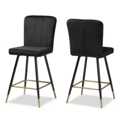 2pc Preston Two-Tone And Metal Bar Stool Set - Baxton Studio -Outlet Baxton Studio Store GUEST 6111c70a 29f0 436c a6a1 1ae1c7cef8a3
