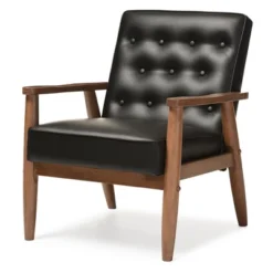 Sorrento Mid - Century Retro Modern Faux Leather Upholstered Wooden Lounge Chair - Baxton Studio -Outlet Baxton Studio Store GUEST 613cd8e7 15aa 4276 bfc6 85c4fa363632