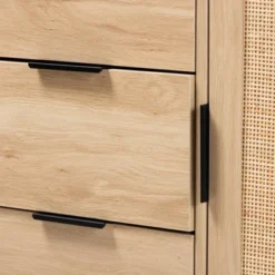 Harrison Wood And Rattan 3 Drawer Sideboard Dining Cabinet Natural Brown/Black - Baxton Studio -Outlet Baxton Studio Store GUEST 61543cf0 db6b 4d77 b6b1 001d537cdf1b