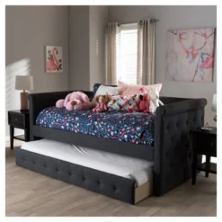 Twin Alena Modern And Contemporary Fabric Daybed With Trundle - Baxton Studio -Outlet Baxton Studio Store GUEST 62171951 7cdb 4261 be88 ddaa15309412
