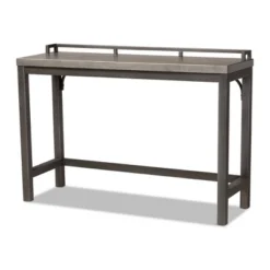 3pc Noll Upholstered Metal Counter Height Dining Set Gray - Baxton Studio