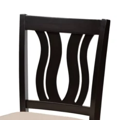 5pc Fenton Fabric Upholstered And Wood Pub Dining Set Dark Brown - Baxton Studio -Outlet Baxton Studio Store GUEST 631b6cb7 7ef7 47cf 89ee 202f55411d51