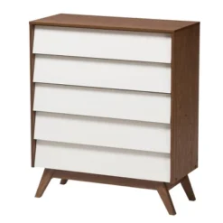 3pc Hildon Two-Tone Wood Storage Set White/Walnut Brown - Baxton Studio -Outlet Baxton Studio Store GUEST 6369133c b212 49e5 91a8 45e411e5de98