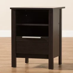 Hamish Modern And Contemporary Finished 1 Drawer Nightstand Dark Brown - Baxton Studio -Outlet Baxton Studio Store GUEST 637de1ae 0762 4e7e 87d3 7249b80d8545