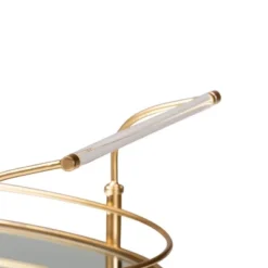 Nakano Metal And Glass 2 Tier Wine Cart Gold/Mirror - Baxton Studio -Outlet Baxton Studio Store GUEST 63998cfc d331 4ebf 9b08 ad3495fc190d