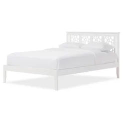 Celine Modern And Contemporary Geometric Pattern Solid Wood Platform Bed - Full - Baxton Studio -Outlet Baxton Studio Store GUEST 647830ca 8f93 4244 8f59 f379554bb143
