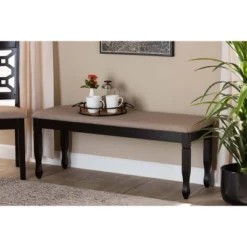 Corey Fabric Upholstered And Wood Dining Bench - Baxton Studio -Outlet Baxton Studio Store GUEST 64ae1566 84af 409e 84fa dca1075d1918