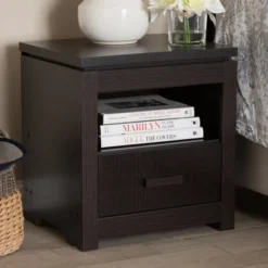 Bienna Modern And Contemporary Finished 1 Drawer Nightstand Dark Brown - Baxton Studio -Outlet Baxton Studio Store GUEST 64ed2f05 4cdf 4e78 83eb f1d084a68f84