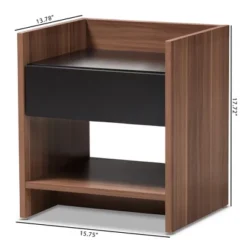 Vanda Modern And Contemporary Two - Tone Wood 1 - Drawer Nightstand - Brown - Baxton Studio 11 Vanda Modern And Contemporary Two - Tone Wood 1 - Drawer Nightstand - Brown - Baxton Studio -Outlet Baxton Studio Store GUEST 654004f4 15c8 45b0 96ff e807bff3bf31