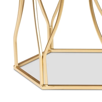 Kalena Metal End Table With Marble Tabletop Gold - Baxton Studio 2 Kalena Metal End Table With Marble Tabletop Gold - Baxton Studio - Image 2