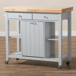 Hayward Coastal And Farmhouse Natural Wood Kitchen Cart White, Light Brown - Baxton Studio 14 Hayward Coastal And Farmhouse Natural Wood Kitchen Cart White, Light Brown - Baxton Studio -Outlet Baxton Studio Store GUEST 65a31fd1 6211 4ffd ae4d 57d9c2d3f640