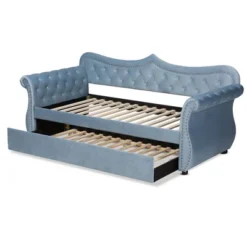 Twin Abbie Velvet Tufted Daybed With Trundle Light Blue - Baxton Studio -Outlet Baxton Studio Store GUEST 65ce483f 2857 4875 9615 52933159cdb0