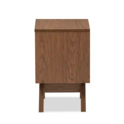 Hildon Mid - Century Modern Wood 2 - Drawer Storage Nightstand - White, "Walnut" Brown - Baxton Studio -Outlet Baxton Studio Store GUEST 66ad5cfe 4d0c 496e b62e f68f29ebe2c7