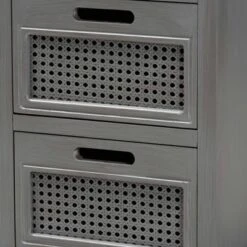 Sheldon Vintage Wood And Synthetic Rattan 3 Drawer Nightstand Gray - Baxton Studio -Outlet Baxton Studio Store GUEST 66f6ee83 3bfd 43fd a3e9 54eff162d98b