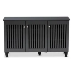3 Door Fernanda Wooden Entryway Shoe Storage Wide Cabinet Gray - Baxton Studio -Outlet Baxton Studio Store GUEST 67371289 7c7b 45c2 aa7f 17e2cb786ab9