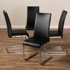 Set Of 4 Cyprien Modern And Contemporary Faux Leather Upholstered Dining Chairs - Baxton Studio -Outlet Baxton Studio Store GUEST 6785f4c7 fb69 487f 8c7e 4f3aa922a334