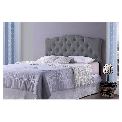 Rita Modern And Contemporary Fabric Upholstered Button-Tufted Scalloped Headboard - Baxton Studio 1 Rita Modern And Contemporary Fabric Upholstered Button-Tufted Scalloped Headboard - Baxton Studio