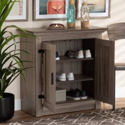 Bruce Farmhouse Wood 2 Doors Shoe Storage Cabinet Oak/Brown - Baxton Studio 14 Bruce Farmhouse Wood 2 Doors Shoe Storage Cabinet Oak/Brown - Baxton Studio -Outlet Baxton Studio Store GUEST 6895b759 c4e3 4b5b 9ba7 63d8a898daf1