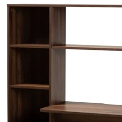 Ezra Wood Storage Computer Desk With Shelves Walnut - Baxton Studio -Outlet Baxton Studio Store GUEST 689cc118 a4cc 443f be99 36c684eb3632