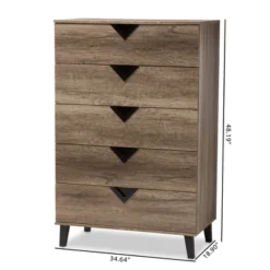 Wales Modern And Contemporary Wood Chest Light Brown - Baxton Studio