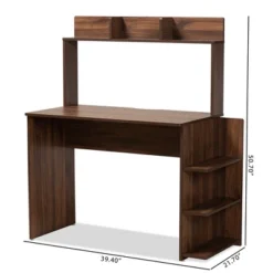 Garnet Wood Desk With Shelves Walnut/Brown - Baxton Studio -Outlet Baxton Studio Store GUEST 68be6238 c736 4bf8 9f9a 67e79504a730