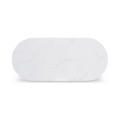 Mabel Metal Console Table With Faux Marble Tabletop Gold - Baxton Studio 5 Mabel Metal Console Table With Faux Marble Tabletop Gold - Baxton Studio - Image 5