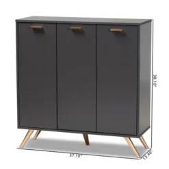 Kelson Wood 3 Door Cabinet Dark Gray/Gold - Baxton Studio 17 Kelson Wood 3 Door Cabinet Dark Gray/Gold - Baxton Studio -Outlet Baxton Studio Store GUEST 691c2226 5d3f 4829 b9b7 3899291fd59f
