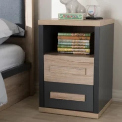 Pandora Modern And Contemporary Two-Tone 2 Drawer Nightstand Dark Gray - Baxton Studio 15 Pandora Modern And Contemporary Two-Tone 2 Drawer Nightstand Dark Gray - Baxton Studio -Outlet Baxton Studio Store GUEST 69c9f9c0 2658 49db 8ca7 11c14bf766cf
