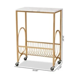 Jacek Metal Wine Cart With Marble Tabletop Gold - Baxton Studio -Outlet Baxton Studio Store GUEST 69cc7d57 29dd 4d4e a85e 6b30568ded3d