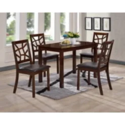 7pc Mozaika Wood And Leather Contemporary Dining Set Black - Baxton Studio -Outlet Baxton Studio Store GUEST 6a40561d fe66 47bc bf3b a65bc369f025