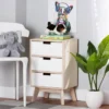 Halian Two-Tone Wood 3 Drawer Nightstand White/Light Brown - Baxton Studio