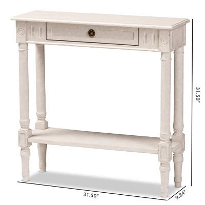 Ariella Whitewashed 1 Drawer End Table White - Baxton Studio 8 Ariella Whitewashed 1 Drawer End Table White - Baxton Studio - Image 8