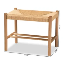 Saura Wood Hemp Accent Bench Oak Brown - Baxton Studio -Outlet Baxton Studio Store GUEST 6bb854ee a0ab 4978 b8b9 87d8967bb6e4