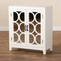 Garcelle Wood And Mirrored Glass 2 Door Sideboard White - Baxton Studio -Outlet Baxton Studio Store GUEST 6c0847aa 3364 40da a3d8 03403db59c8c