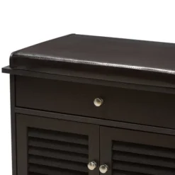 Leo Modern And Contemporary Wood 2 Drawer Shoe Storage Bench Dark Brown - Baxton Studio -Outlet Baxton Studio Store GUEST 6cd608c8 7e20 4a1a a864 f5e6980b9a69