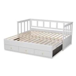 Twin To King Kendra Expandable Daybed With Storage Drawers White - Baxton Studio -Outlet Baxton Studio Store GUEST 6d3a829f e240 49e7 a567 4765c015f84a