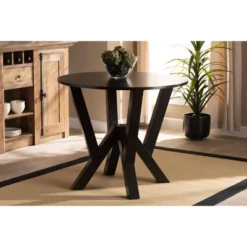 35" Irene Wide Round Wood Dining Table - Baxton Studio -Outlet Baxton Studio Store GUEST 6e1da5cc 7df2 4af7 93fd 5ce16c1444b2