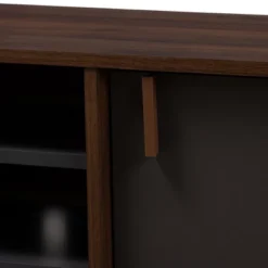 Samuel Finished TV Stand For TVs Up To 55" Walnut Brown/Dark Gray - Baxton Studio -Outlet Baxton Studio Store GUEST 6eb33234 bb73 4a43 af5c 4fc42bd1542b