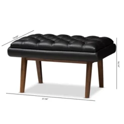 Baxton Studio Annetha Mid Century Modern Walnut Finished Wood Faux Leather Upholstered Ottoman Black 13 Baxton Studio Annetha Mid Century Modern Walnut Finished Wood Faux Leather Upholstered Ottoman Black -Outlet Baxton Studio Store GUEST 6eebd103 8a77 465b 80da 3dfb858c5194