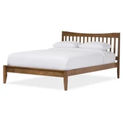Edeline Mid - Century Modern Solid Wood Curvaceous Slatted Platform Bed - Baxton Studio -Outlet Baxton Studio Store GUEST 6f6be659 571c 4fef a71e 70cb7026939f