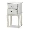2 Drawer Sophia Wood Nightstand White - Baxton Studio