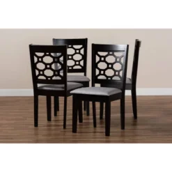4pc Peter Fabric Upholstered And Wood Dining Chairs - Baxton Studio -Outlet Baxton Studio Store GUEST 7014c592 2dea 4e2e a66a 5f19af403901